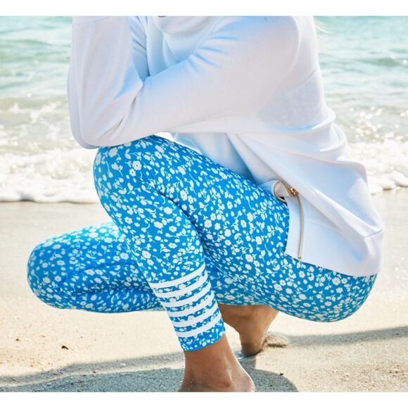 Addison Bay Pants - ADDISON BAY Floral Athletic Legging Blue X-Small